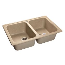 Мойка иск мрамор накладная 786 х 500 х 200мм песочный STANDART  GRANFEST