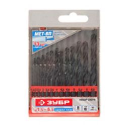 Набор сверл по металлу (1,5-  6,5мм, шаг 0,5мм, +3,2мм, +4,8мм) 13шт  ЗУБР