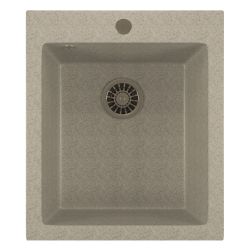 Мойка иск мрамор накладная 420 х 495 х 190мм серый ML-GM14  MIXLINE