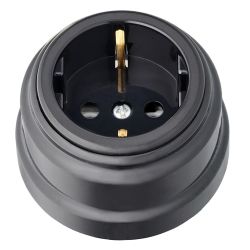 Розетка 1-ая о/п с/з Bylectrica Ретро черный