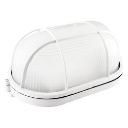 Светильник НПБ   60Вт овал белый с решеткой  TDM  (НПБ 1402)