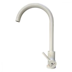 Смеситель для кухни 35 карт.  GOTA ROCIO MARSIMAS с бок. ручкой, R-излив, нерж, молочно-белый