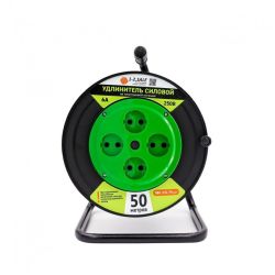 Удлинитель 4 местный 50 метров на мет. стойке  6А, б/з (ПВС 2*0,75)  1-2.SALE