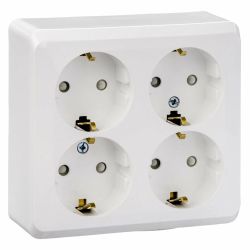 Розетка 4-ая о/п с/з SCHNEIDER ELECTRIC Этюд белый