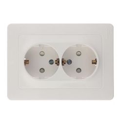 Розетка 2-ая с/п с/з SCHNEIDER ELECTRIC BLANCA Белый