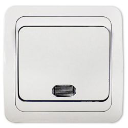 Выключатель 1кл.с/п с подсветкой CLASSICO белый ASD