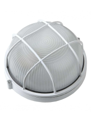 Светильник НБП   60Вт круг белый с решеткой  GENERAL  (НПП 1302)