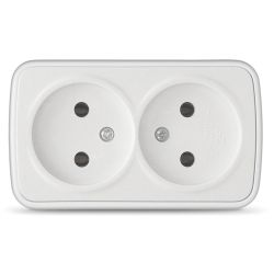 Розетка 2-ая о/п б/з ЭЛЕКТРА белый  СОЮЗ 