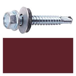 Саморез кровельн. металл 5,5х  25 оцинк RAL 3005 (красное вино)