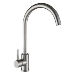 Смеситель для кухни 35 карт.  GOLDEN FOX LOMOND  с бок. ручкой, литой излив, нерж, сатин