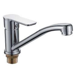 Смеситель для кухни кор. нос 35 карт.  LEDEME  на гайке