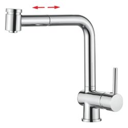 Смеситель для кухни 35 карт.  LEDEME  с бок. ручкой, вых для питьевой воды, с вытяжной лейкой