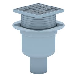 Трап   50 прямой нерж. 100х100мм сухой затвор, рег. решетка  АНИПЛАСТ