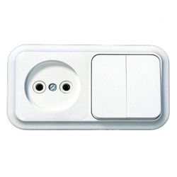 Блок о/п (розетка б/з, 2-ой выключатель)