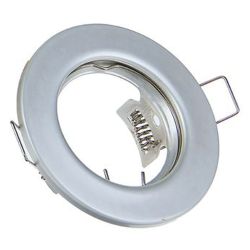 Светильник точечный MR16 GU5.3 DL90 30/80мм плоский перламутровое серебро  ECOLA