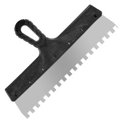 Шпатель нерж зубчатый 350мм, зуб 10х10мм  РемоКолор Проф