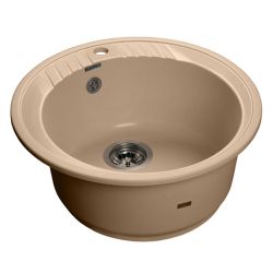 Мойка иск мрамор накладная 520 х 200мм круглая топаз RONDO  GRANFEST