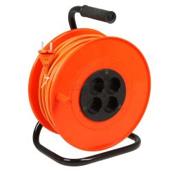 Удлинитель 4 местный 40 метров на мет. стойке  6А, б/з (ПВС 2*0,75) ДЖЕТ