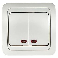 Выключатель 2кл.с/п с подсветкой CLASSICO белый ASD