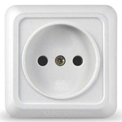 Розетка 1-ая о/п б/з UNIVersal Олимп белый