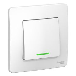 Выключатель 1-ый с/п с подсветкой  SCHNEIDER ELECTRIC BLANCA Белый