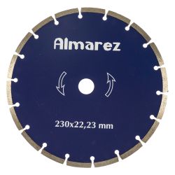 Круг отрезной алмазный 230 х 22 сегм. сухая резка "КИРПИЧ/БЛОК"  ALMAREZ