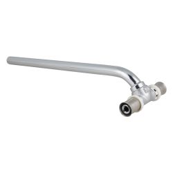 Тройник 16 - 15 - 16мм пресс с латунной хром трубкой 300мм  VALTEC