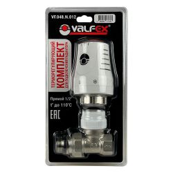 Клапан термостатический 1/2" прямой с термоголовкой  VALFEX