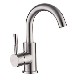 Смеситель для умывальника 35 карт.  LEDEME  с бок.ручкой, нерж, сатин