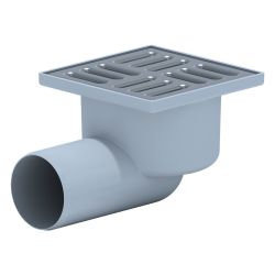 Трап   50 угловой нерж. 100х100мм гидрозатвор  АНИПЛАСТ