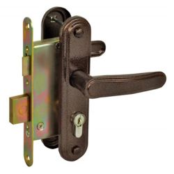 Замок врезной с ручками ЗВ - 4 - 3 - 03 цилиндр, медь  ЗЕНИТ-ХИММАШ Дмитровоград