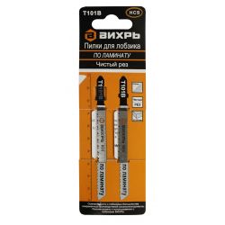 Полотно для эл/лобзика ВИХРЬ T101В ламинат, чистый рез 100х75мм (2шт)