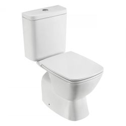 Унитаз белый НЕО компакт, безободковый, сиденье дюропласт, микролифт 650х370х780  SANTEK