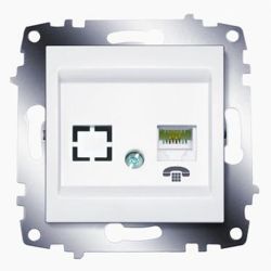 Розетка RJ11 телеф. одиночная  ABB COSMO  Белый