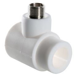 Тройник   40 -  1/2" НР коллекторный PPR белый  VALTEC