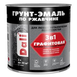Грунт-эмаль по ржавчине графит   2,0л  RAL7024  DALI