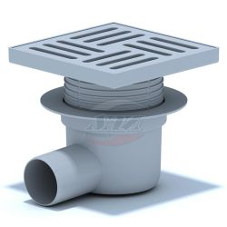 Трап   50 угловой пласт. 150х150мм гидрозатвор, рег. решетка  АНИПЛАСТ