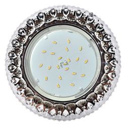 Светильник GX53 H4 220V 40*125 круг с подсветкой "КРИСТАЛЛ" черный/хром  ECOLA