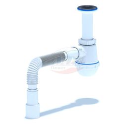 Сифон 40  АНИПЛАСТ нерж. с гофрой 40х40-50  