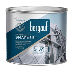 Грунт-эмаль по металлу и бетону коричневая 3 в 1 Bergauf ENAMEL 1,8л 