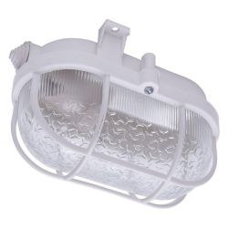 Светильник НБП   60Вт овал белый с решеткой  