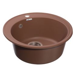 Мойка кварцевый песок накладная 479 х 180мм круглая терракот RUND  EWIGSTEIN
