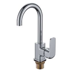 Смеситель для кухни 35 карт.  LEDEME  с бок. ручкой, литой излив, на гайке