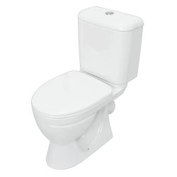 Унитаз белый СТАНДАРТ ЭКОНОМ компакт, сиденье полипропилен 610х380х780  SANITA