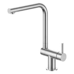 Смеситель для кухни 35 карт.  LEDEME  с бок. ручкой, литой излив, нерж