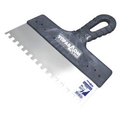 Шпатель нерж зубчатый 250мм, зуб   4х  4мм  УПРАВДОМ Профи