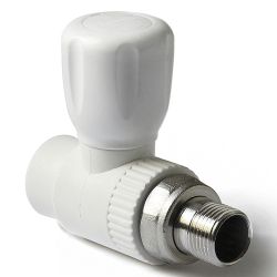 Кран шар для радиатора прямой 20 - 1/2" НР PPR белый  PRO AQUA
