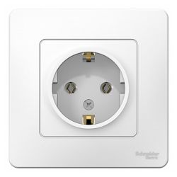 Розетка 1-ая с/п c/з  SCHNEIDER ELECTRIC BLANCA Белый
