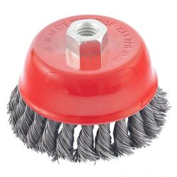 Щетка чашечная крученая для УШМ 100мм (пров. 0,5мм) гайка М14  MATRIX