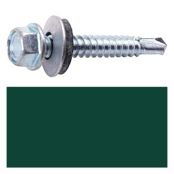 Саморез кровельн. металл 5,5х  19 оцинк RAL 6005 (темно-зеленый)